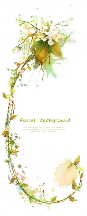 花卉植物藤蔓装饰背景PSD素材